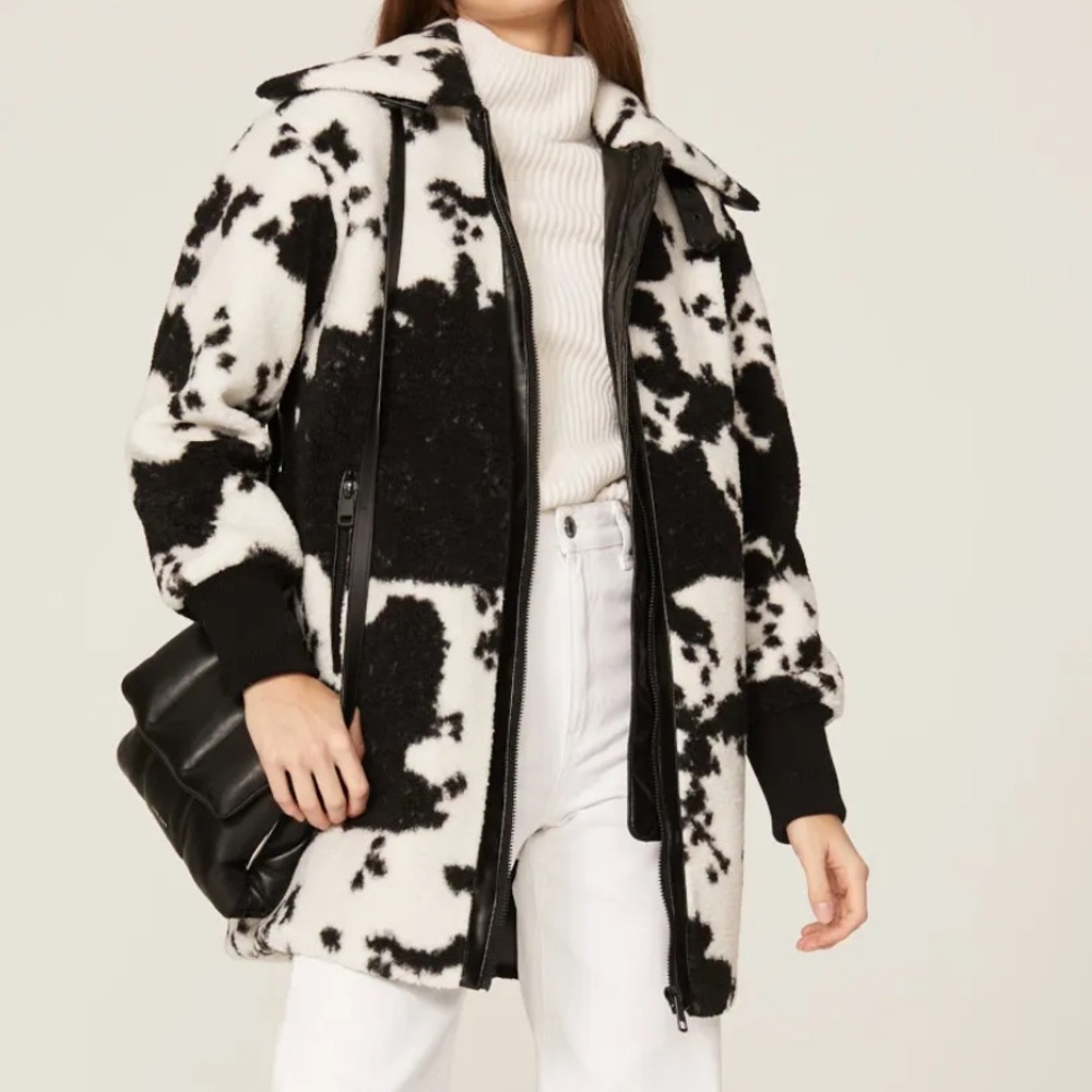 NVLT Black and White Berber faux fur coat